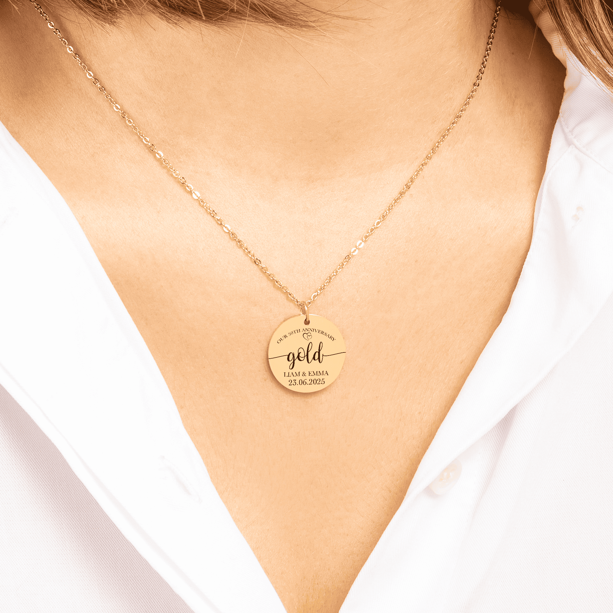 50th Gold Anniversary Coin Necklace