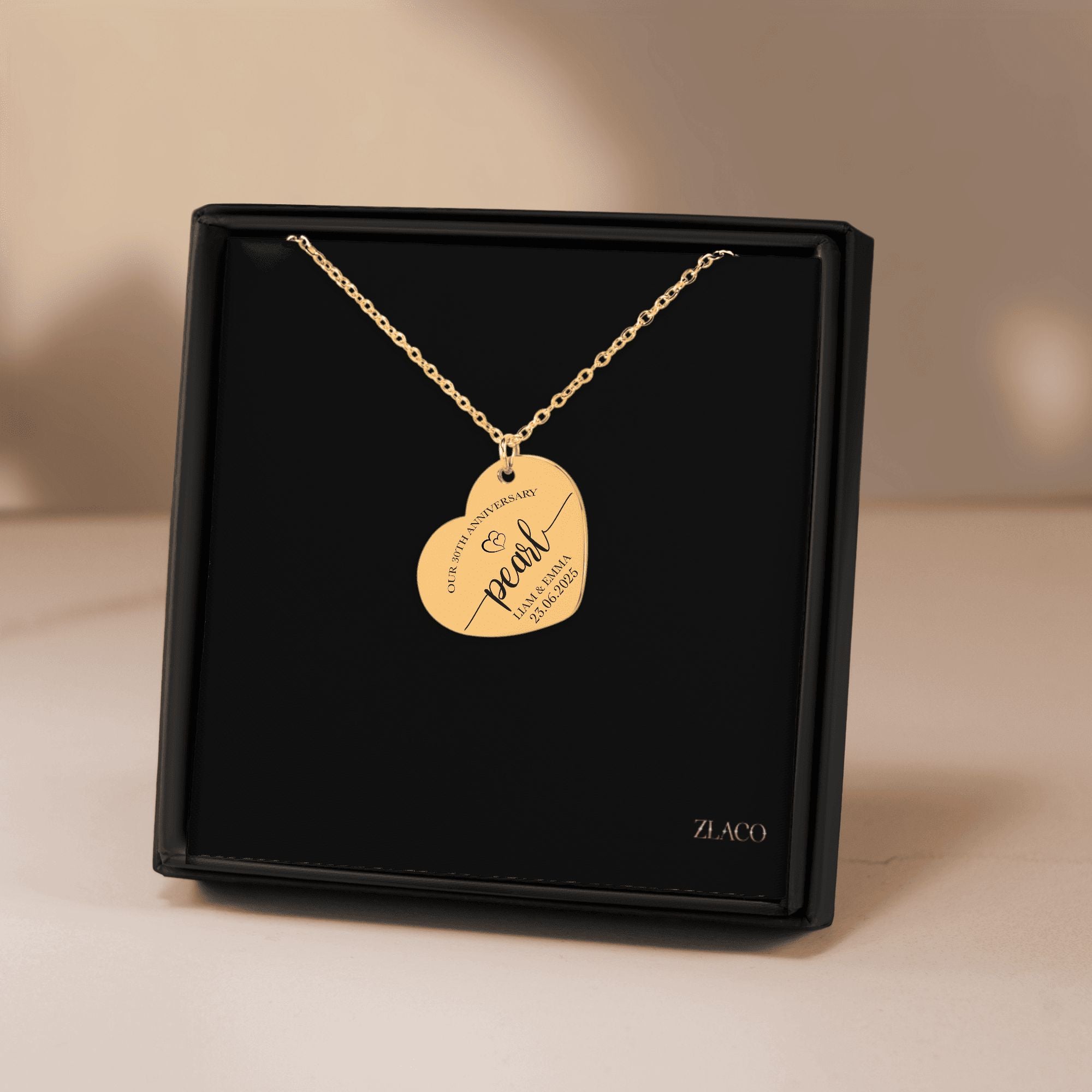 30th Pearl Anniversary Heart Necklace