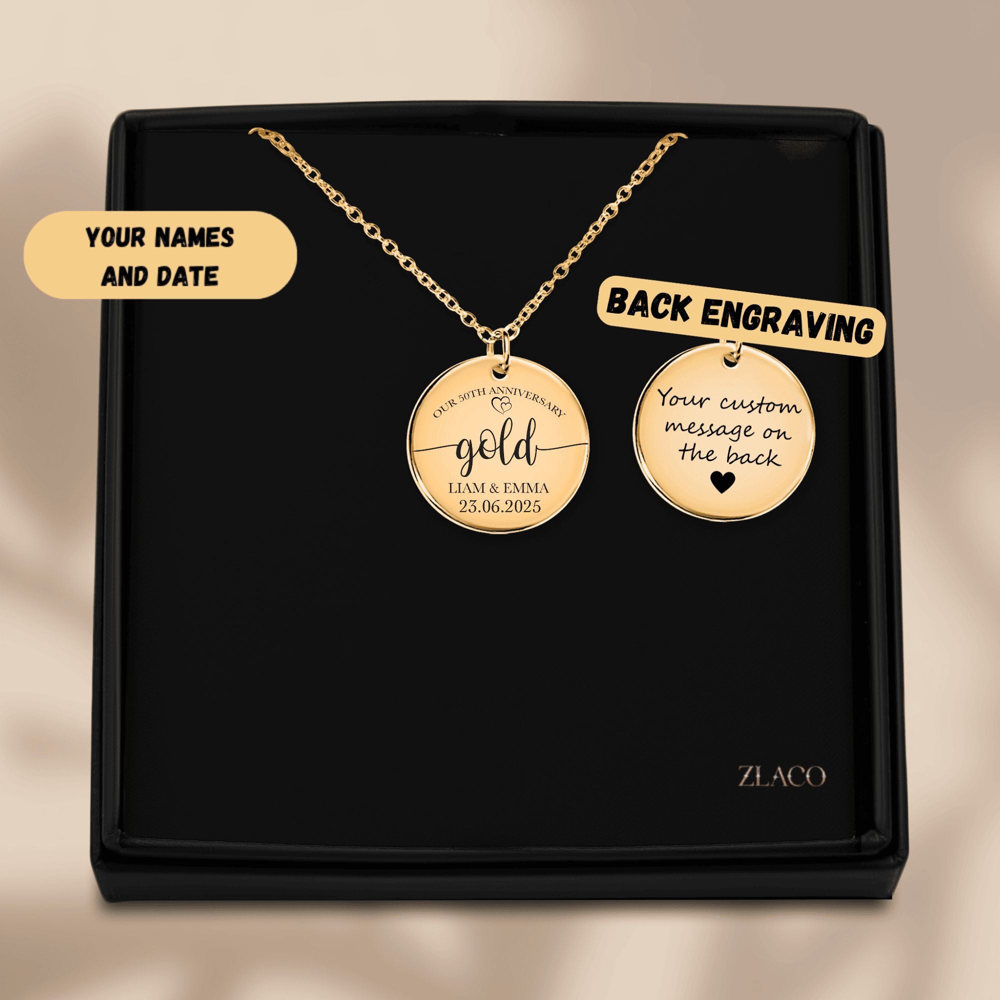 50th Gold Anniversary Coin Necklace
