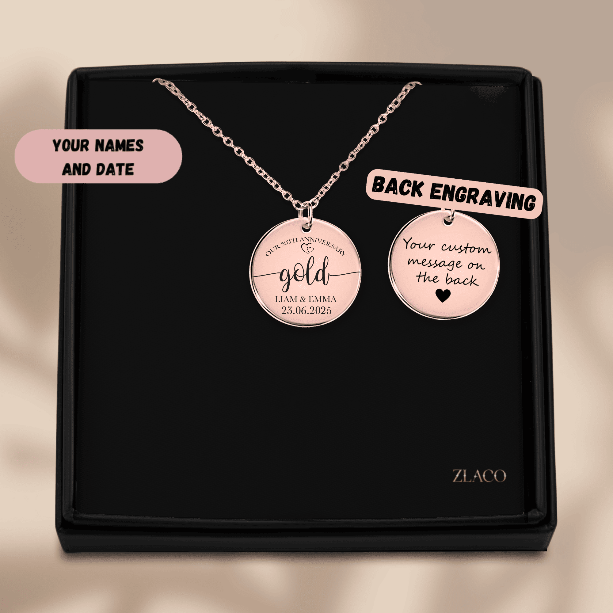 50th Gold Anniversary Coin Necklace