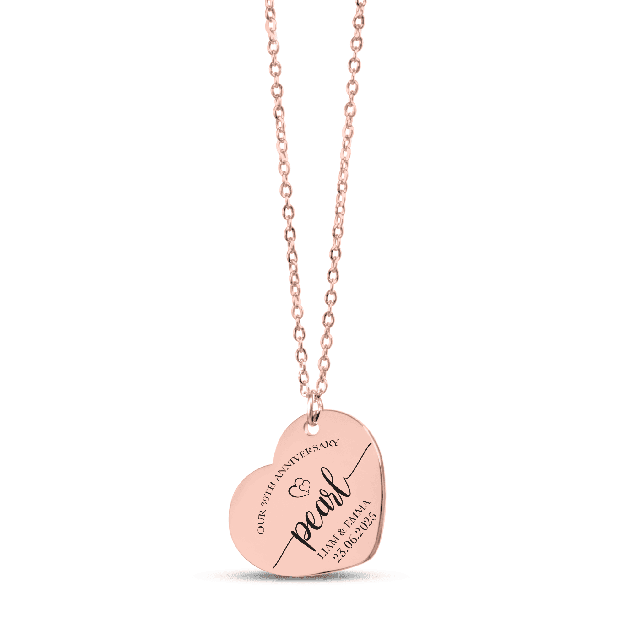 30th Pearl Anniversary Heart Necklace