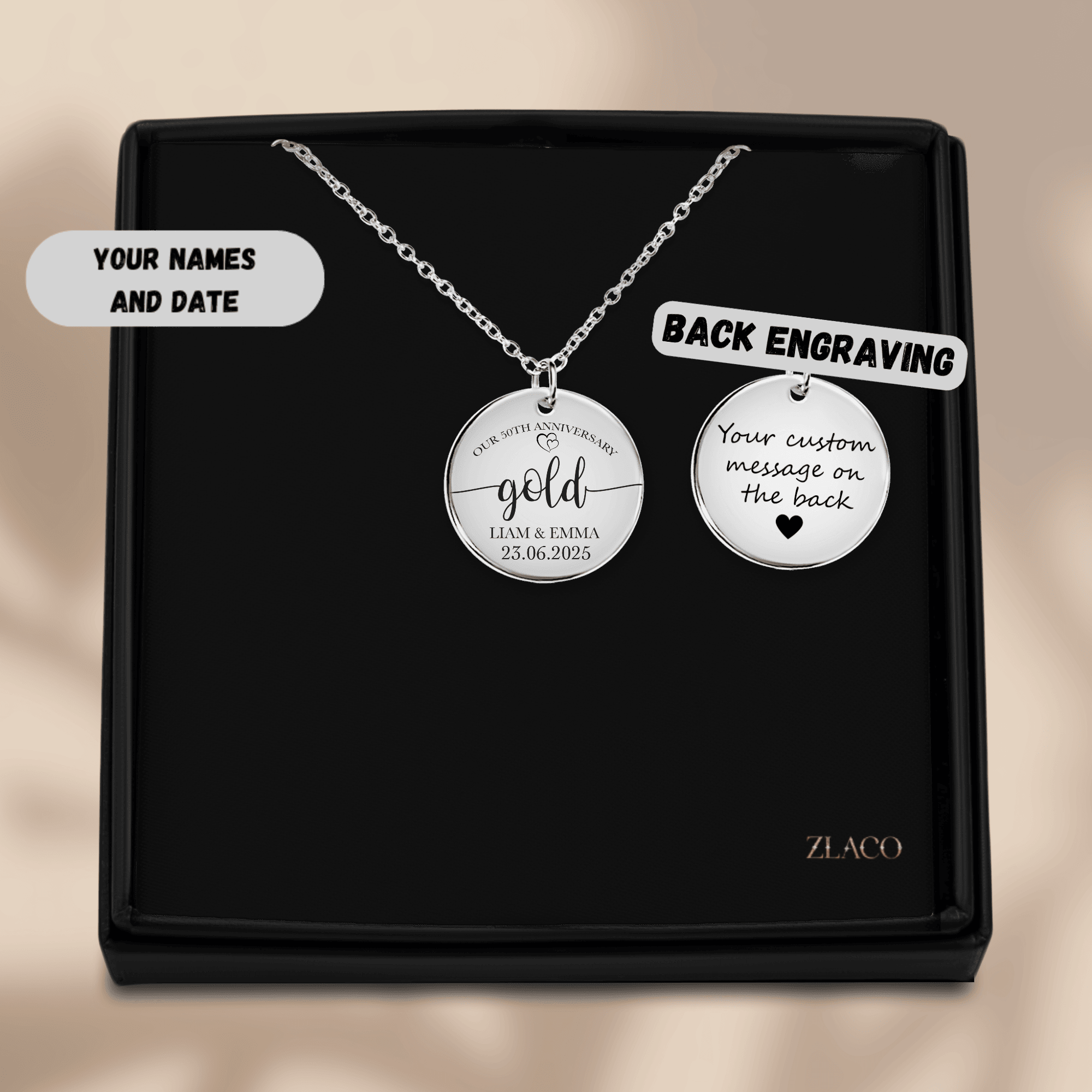 50th Gold Anniversary Coin Necklace