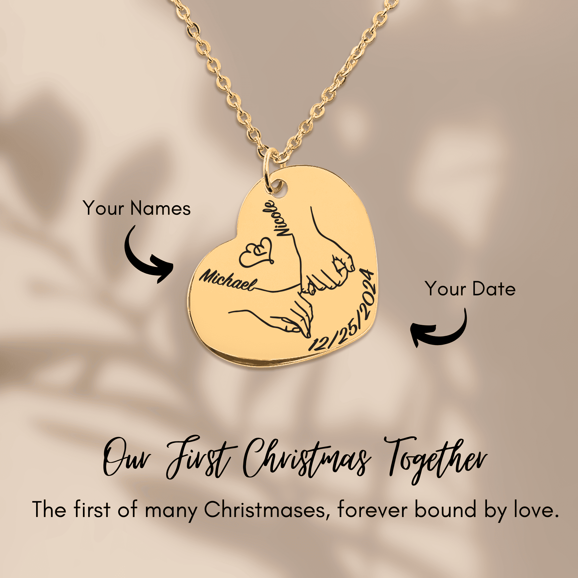 Our first christmas together Heart Necklace