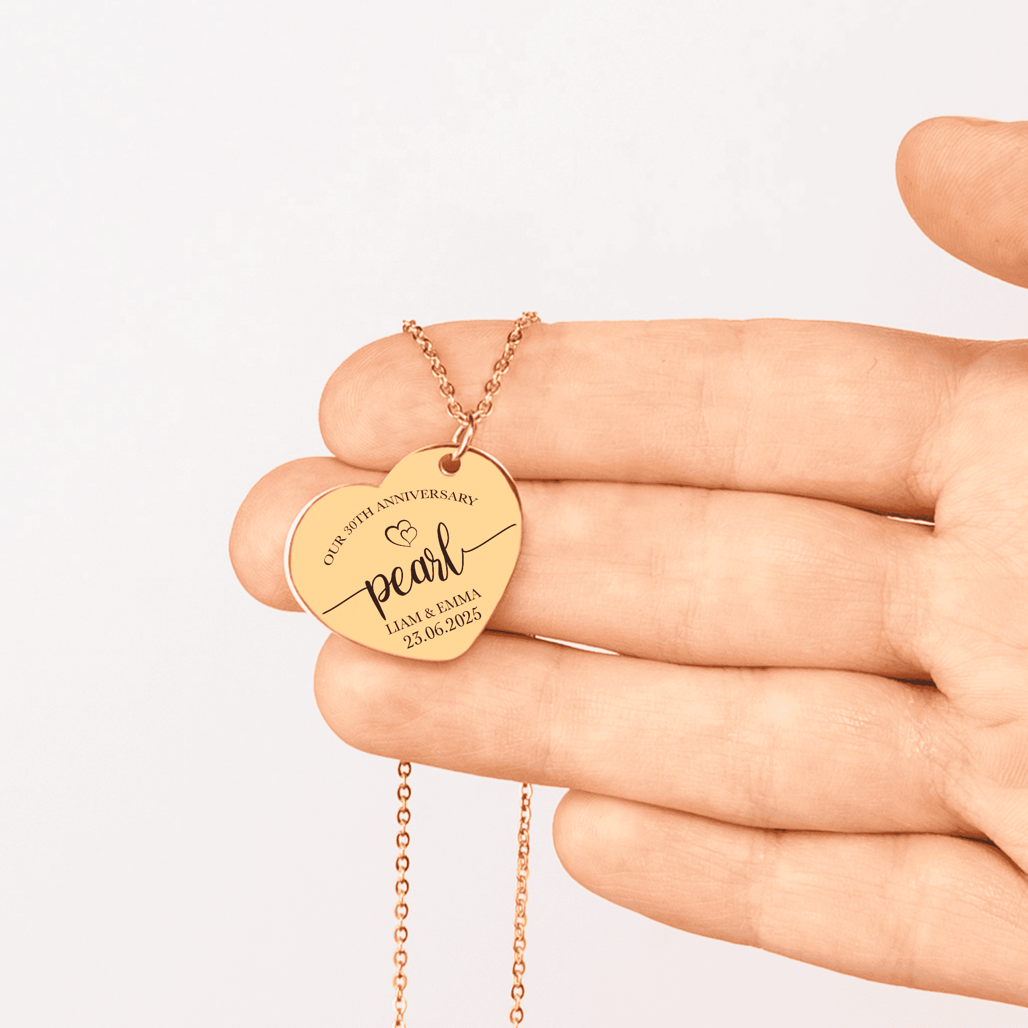 30th Pearl Anniversary Heart Necklace